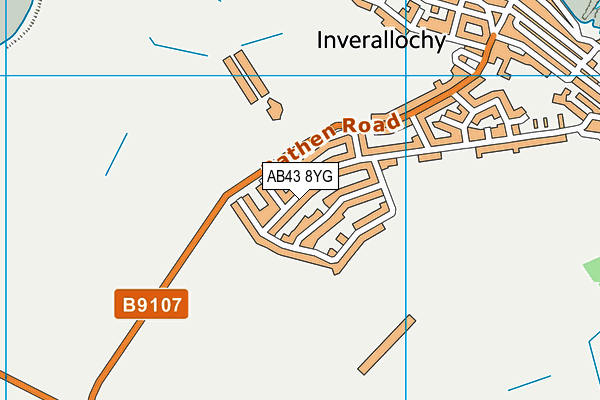 AB43 8YG map - OS VectorMap District (Ordnance Survey)