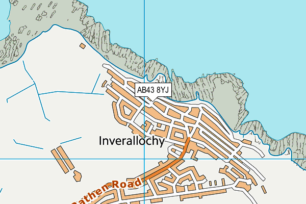 AB43 8YJ map - OS VectorMap District (Ordnance Survey)