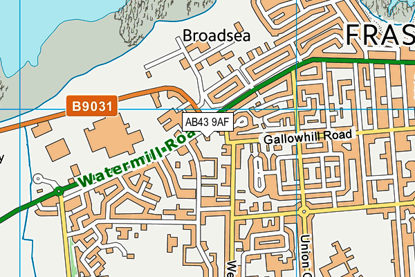 AB43 9AF map - OS VectorMap District (Ordnance Survey)