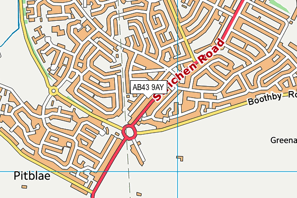 AB43 9AY map - OS VectorMap District (Ordnance Survey)