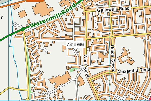 AB43 9BG map - OS VectorMap District (Ordnance Survey)