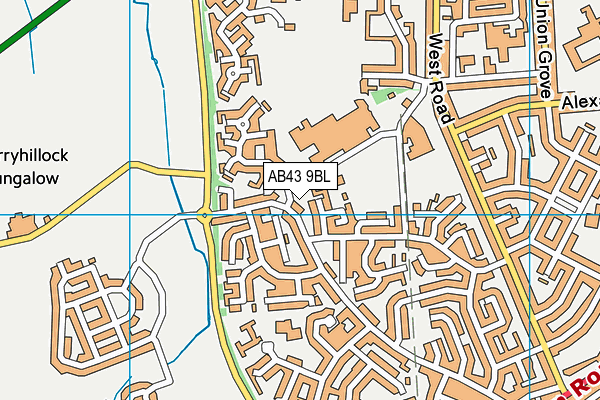 AB43 9BL map - OS VectorMap District (Ordnance Survey)