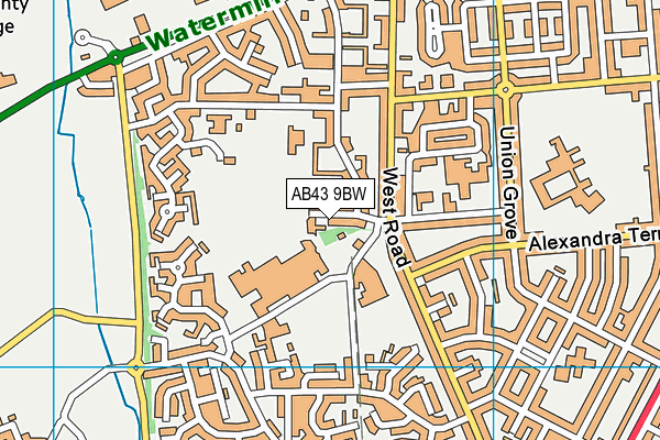 AB43 9BW map - OS VectorMap District (Ordnance Survey)