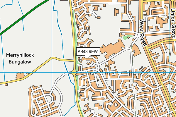 AB43 9EW map - OS VectorMap District (Ordnance Survey)