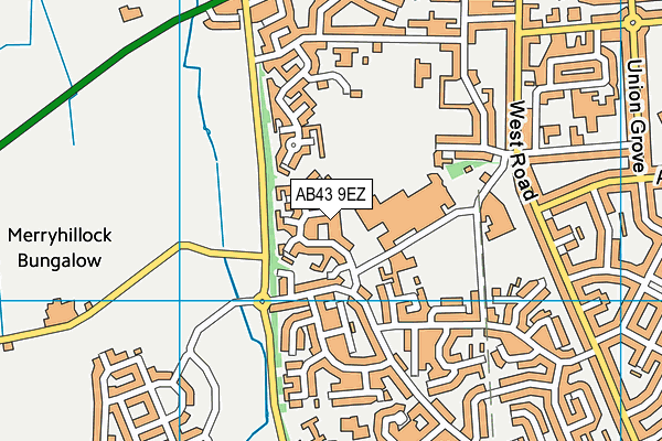 AB43 9EZ map - OS VectorMap District (Ordnance Survey)