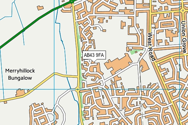 AB43 9FA map - OS VectorMap District (Ordnance Survey)