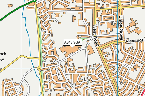 AB43 9GA map - OS VectorMap District (Ordnance Survey)