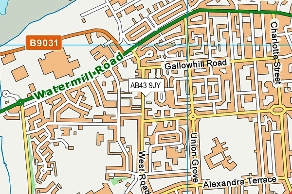 AB43 9JY map - OS VectorMap District (Ordnance Survey)