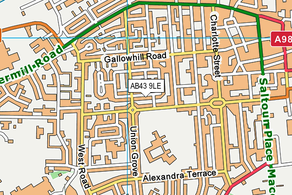 AB43 9LE map - OS VectorMap District (Ordnance Survey)
