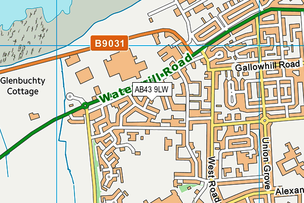AB43 9LW map - OS VectorMap District (Ordnance Survey)