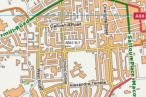 AB43 9LY map - OS VectorMap District (Ordnance Survey)