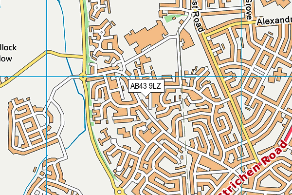 AB43 9LZ map - OS VectorMap District (Ordnance Survey)