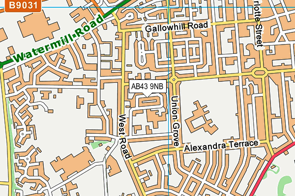 AB43 9NB map - OS VectorMap District (Ordnance Survey)