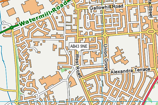 AB43 9NE map - OS VectorMap District (Ordnance Survey)