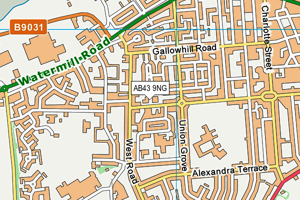 AB43 9NG map - OS VectorMap District (Ordnance Survey)