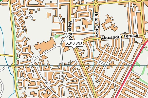 AB43 9NJ map - OS VectorMap District (Ordnance Survey)