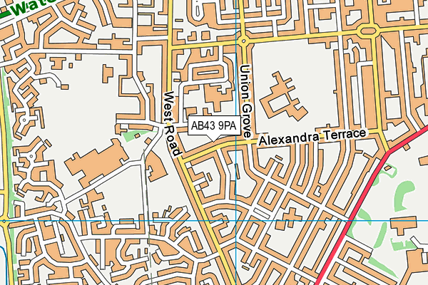 AB43 9PA map - OS VectorMap District (Ordnance Survey)