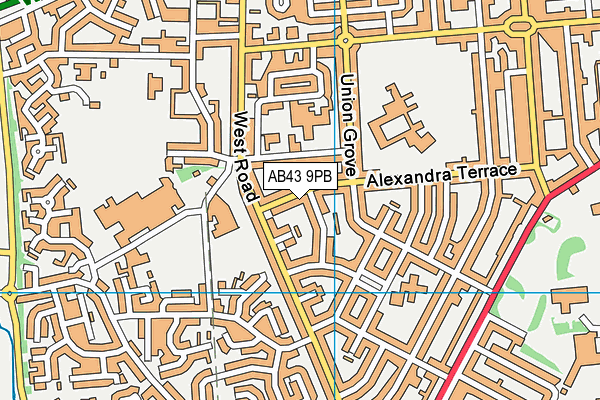 AB43 9PB map - OS VectorMap District (Ordnance Survey)
