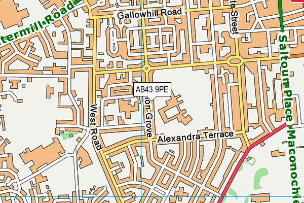 AB43 9PE map - OS VectorMap District (Ordnance Survey)