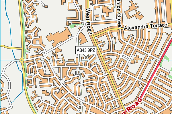AB43 9PZ map - OS VectorMap District (Ordnance Survey)