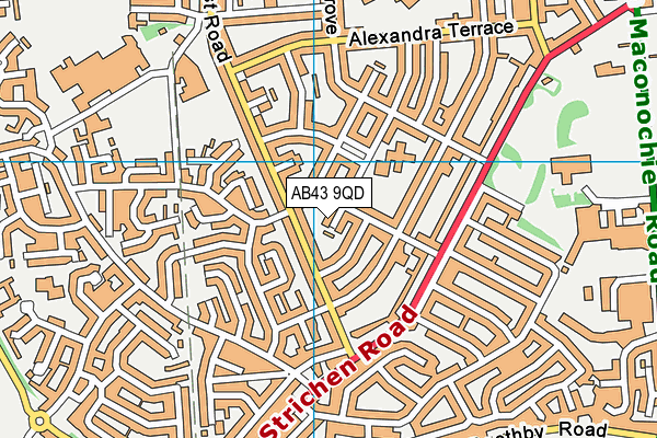 AB43 9QD map - OS VectorMap District (Ordnance Survey)