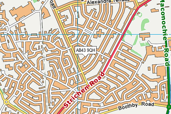AB43 9QH map - OS VectorMap District (Ordnance Survey)