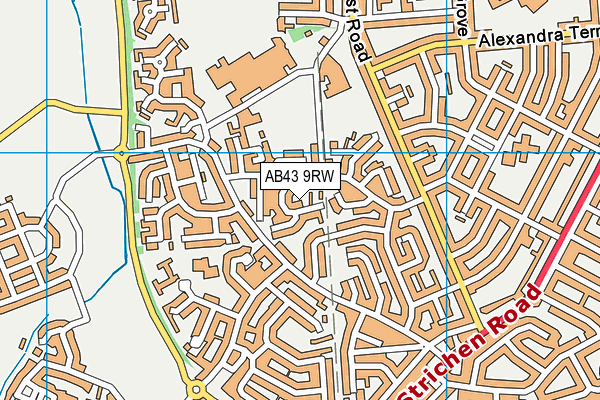 AB43 9RW map - OS VectorMap District (Ordnance Survey)