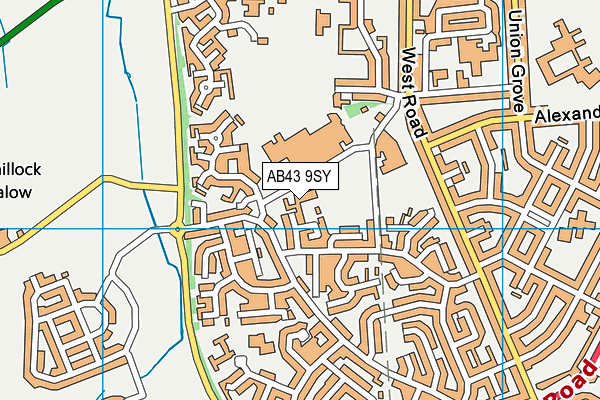 AB43 9SY map - OS VectorMap District (Ordnance Survey)