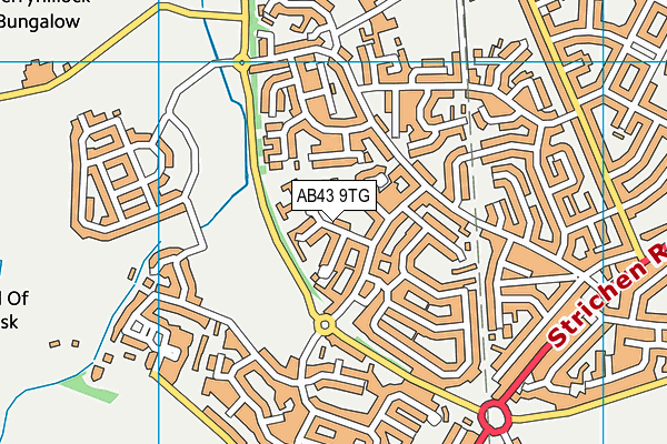 AB43 9TG map - OS VectorMap District (Ordnance Survey)