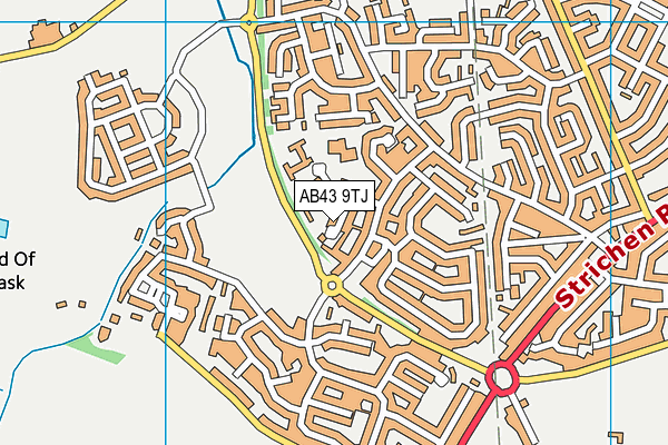 AB43 9TJ map - OS VectorMap District (Ordnance Survey)