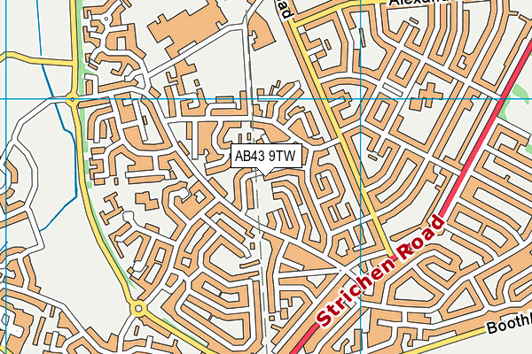AB43 9TW map - OS VectorMap District (Ordnance Survey)