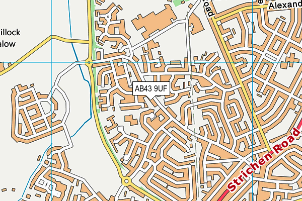 AB43 9UF map - OS VectorMap District (Ordnance Survey)
