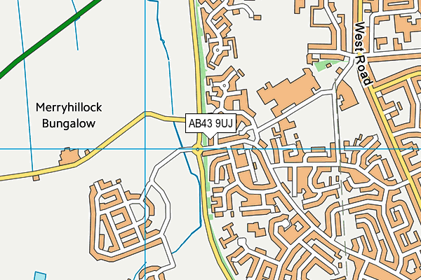 AB43 9UJ map - OS VectorMap District (Ordnance Survey)