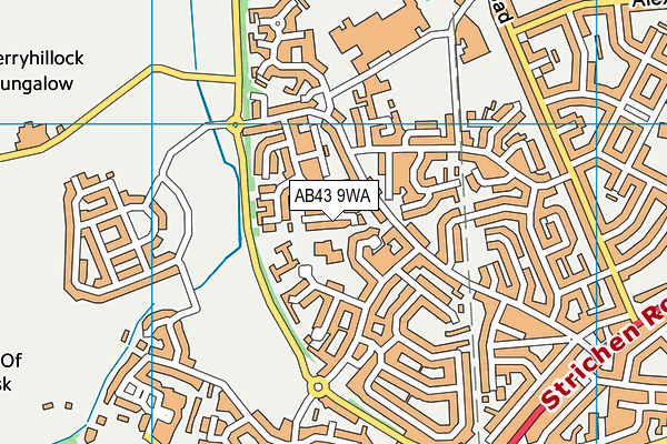 AB43 9WA map - OS VectorMap District (Ordnance Survey)