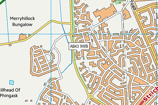 AB43 9WB map - OS VectorMap District (Ordnance Survey)