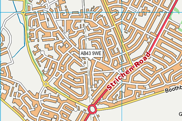 AB43 9WE map - OS VectorMap District (Ordnance Survey)
