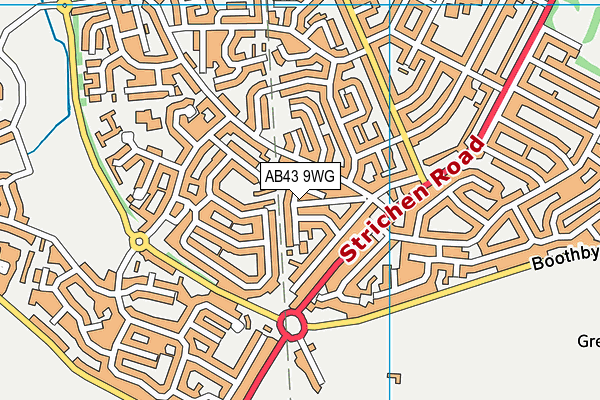 AB43 9WG map - OS VectorMap District (Ordnance Survey)
