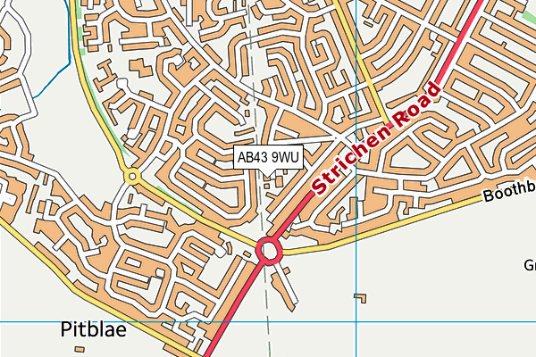 AB43 9WU map - OS VectorMap District (Ordnance Survey)