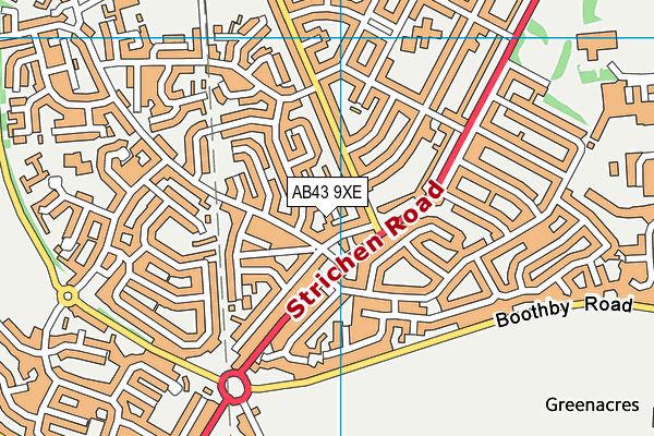 AB43 9XE map - OS VectorMap District (Ordnance Survey)