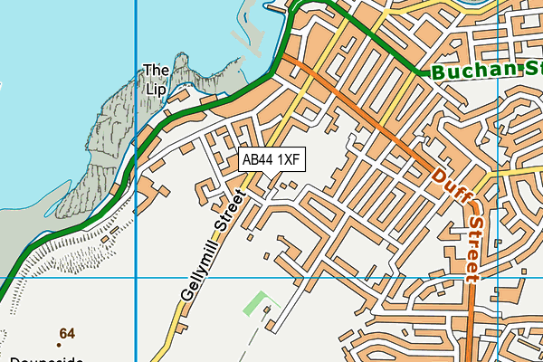 AB44 1XF map - OS VectorMap District (Ordnance Survey)