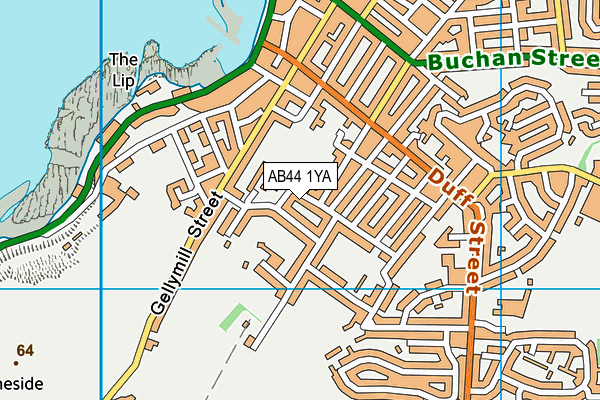 AB44 1YA map - OS VectorMap District (Ordnance Survey)