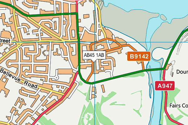 AB45 1AB map - OS VectorMap District (Ordnance Survey)