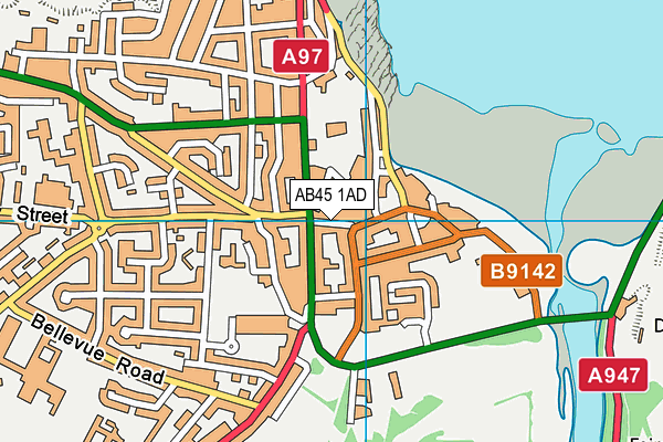AB45 1AD map - OS VectorMap District (Ordnance Survey)