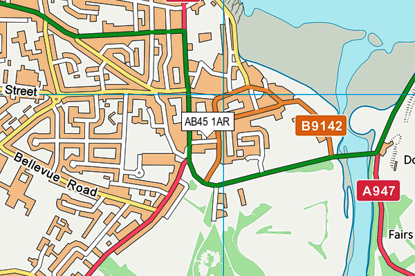 AB45 1AR map - OS VectorMap District (Ordnance Survey)