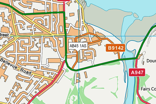 AB45 1AS map - OS VectorMap District (Ordnance Survey)