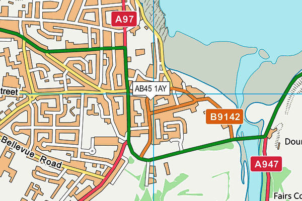 AB45 1AY map - OS VectorMap District (Ordnance Survey)