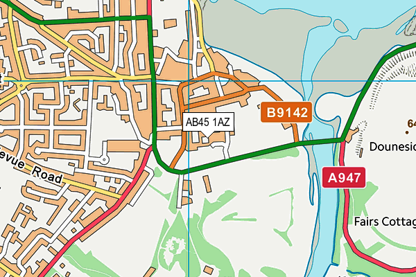 AB45 1AZ map - OS VectorMap District (Ordnance Survey)