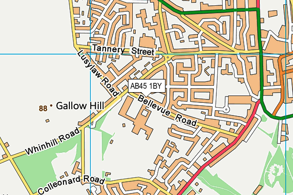 AB45 1BY map - OS VectorMap District (Ordnance Survey)