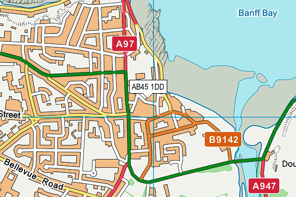 AB45 1DD map - OS VectorMap District (Ordnance Survey)