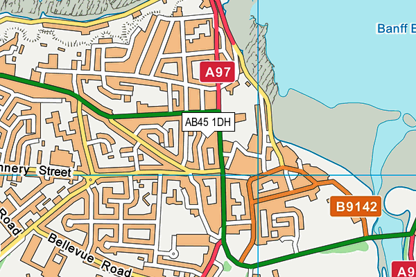 AB45 1DH map - OS VectorMap District (Ordnance Survey)